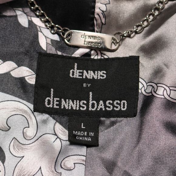 Dennis Basso Black Faux Mink Fur Coat Longline Oversized Winter Jacket Size L - Picture 6 of 10